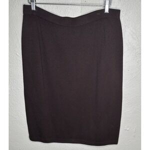 St. John Evening by Marie Gray Dark Brown Knit Skirt Size 14